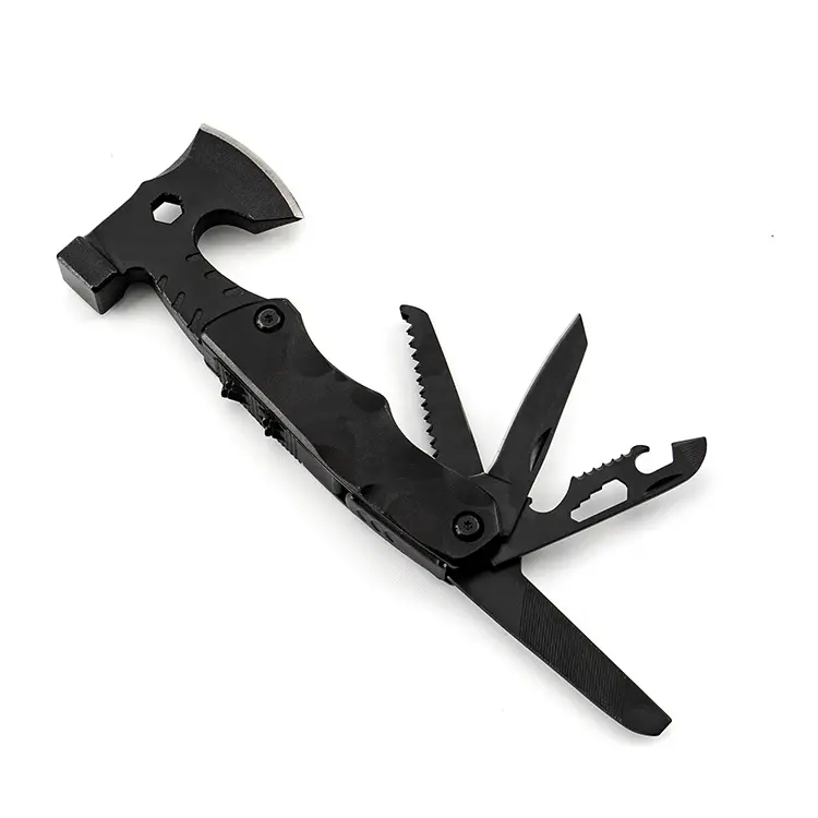 Outdoor Multi-Tool 11-in-1 Pocket Tool with Axe, Hammer, Knife, Saw, and More Survival Tool with Case for Hiking