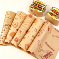Kertas Pembungkus Burger Anti Air dengan Logo Custom, Kertas Pembungkus Anti Minyak dengan Ukuran dan Warna