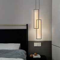 Lustre suspendu moderne carré en acrylique noir 2023, lampes suspendues à Led pour la maison