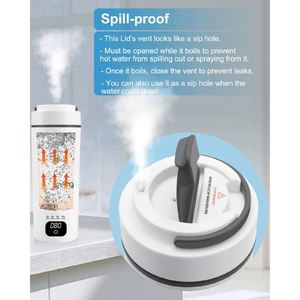 450ml Digital Portable Kettle Travel Electric Mini Thermos Fast Water Boiler Bottle Type C Keep Warm Heating Water Bottle - Product Image 4