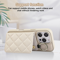 Étui de luxe avancé en cuir PU avec lanière et porte-cartes, protection intégrale pour téléphone portable avec sangle pour iPhone Samsung
