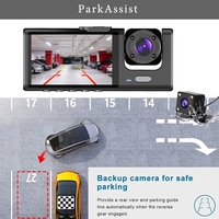 Cámara para Coche de 3 Lentes Full HD 1080P, DVR de 3 Canales con Pantalla LCD, Caja Negra, Grabadora de Video para Vehículos