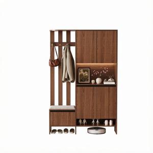 Modern Villa Entryway <strong>Shoe</strong> Cabinet <strong>Coat</strong> <strong>Rack</strong> <strong>Bench</strong> 6-Shelf Adjustable LED Eco-Friendly Space-Saving Dining Hallway Storage Unit - Product Image 2