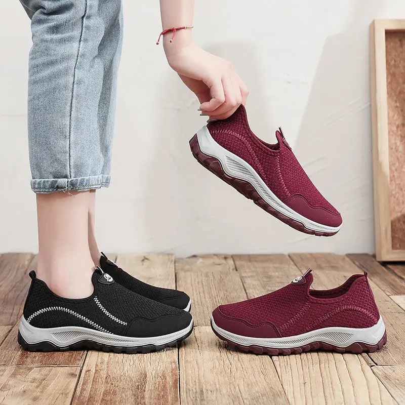 Most Popular Custom Comfortable Women Walking Shoes Lazy Casual Sneakers