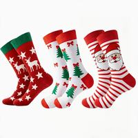 Chaussettes en coton pour hommes, nouveauté de Noël, chaussettes décontractées imprimées avec un arbre de Noël et des rennes pour les fêtes