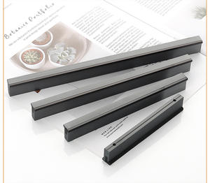 Poignée de porte encastrée moderne en alliage d'aluminium 96mm 128mm pour armoire, tiroir, cuisine, salle de bain, salon, école, hôpital - Product Image 3