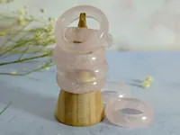 Vente chaude unisexe Rose Quartz bague avec diamant mignon perle pierre naturelle pour les mariages fiançailles fêtes