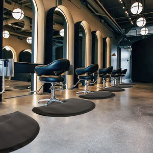 2 '<span class=keywords><strong>x</strong></span> <span class=keywords><strong>3</strong></span>' 'แผ่นรองเก้าอี้แบบตั้งสำหรับร้านตัดผมหนาดำครึ่งวงกลม1/2 "หนาเสื่อเก้าอี้ตัดผม - Product Image 5