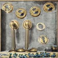 Poignées de porte à serrure française en laiton massif de luxe Style rétro porte intérieure Base magnétique silencieuse Design moderne finition Bronze Antique