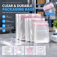 Sacs OPP transparents à fermeture autocollante en gros, sacs en polyéthylène épais à adhésif pour vêtements, bijoux, emballage de petites marchandises