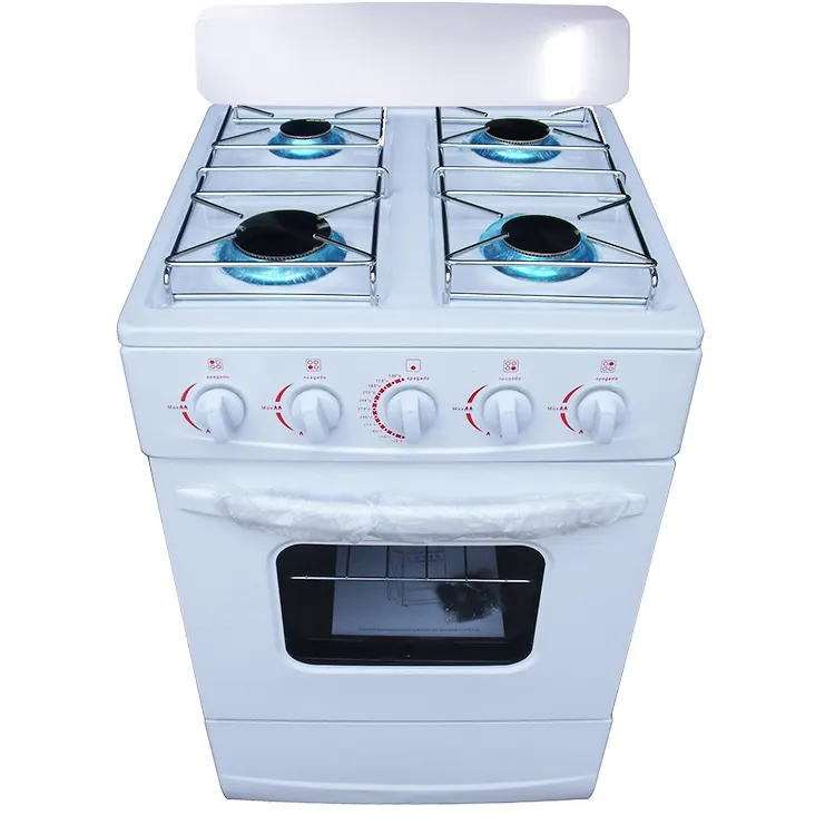オーブン4バーナー付き自立型ガス炊飯器両開きガラスドア