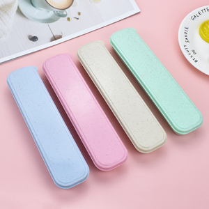 Juego de Cubiertos de Paja de Trigo Reutilizables, Ecológicos, de Grado Alimenticio, Portátiles para Viajes, para Niños, con Estuche, en Oferta - Product Image 2