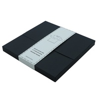 Boîte d'emballage en papier kraft noir personnalisée, poche pour t-shirt, sous-vêtements, boîte en papier pliable pour vêtements avec manchon de marque personnalisé