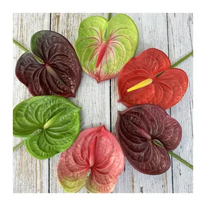 Factory Direct Wholesale Low Price 60cm High Meichun Small Artificial Anthurium Multicolor Wedding Home Shop Artificial Flower