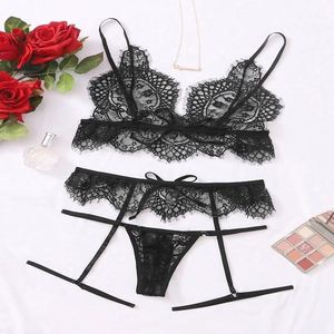 X1434 nouvelle mode Sexy noir érotique dentelle Brale & culotte pyjamas ensemble Sexy tentation chambre Costume Mature Sexy Lingerie ensemble - Product Image 1