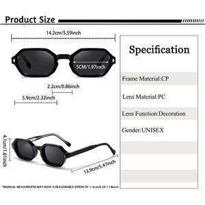 Gafas de Sol Vintage Punk para Hombre HBK <span class=keywords><strong>Concept</strong></span> K40485, Montura Cuadrada Completa de Acetato TR90, Protección UV400, con Logotipo Personalizado, Venta al Por Mayor - Product Image 4