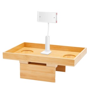 Bandeja de bambú para bañera con portavasos y soporte para teléfono para uso en spa o piscina - Product Image 1