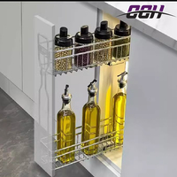 Usine 304 acier inoxydable cuisine et matériel de maison panier d'armoire de rangement monté sur le côté