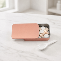 Boîte en métal à couvercle coulissant personnalisée en or rose pour bonbons, menthes, baume à lèvres, parfum solide, pilules, emballage de rangement