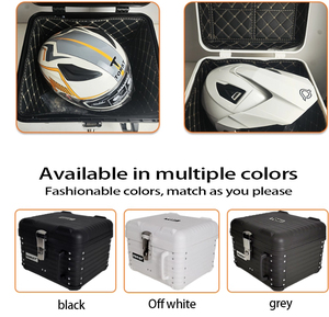 Boîtes arrière de moto noires de 45 L de style rétro, étanches, épaissies, anti-chute, avec plaque inférieure de dossier, installation facile, haut de gamme - Product Image 5