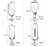 Kacamata Bir Tulip Bentuk Tangan, 16 Oz 450 Ml Kacamata Bir Batang Pendek