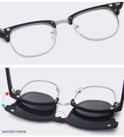TR90 Lunettes de soleil magnétiques légères 5 en 1 Lunettes de soleil polarisées à clipser pour la conduite en vision nocturne Comprend un sac