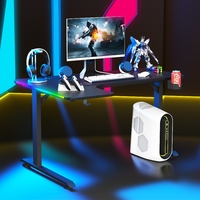 Bureau d'angle en forme de L BEISIJIE avec éclairage RGB, optionnel pour le gaming ou le bureau, avec porte-gobelet