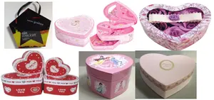 Eco-friendly Luxury Chocolate Gift Packaging Custom Valentine Candy Boxes Heart Shaped Chocolate Flower Gift Boxes