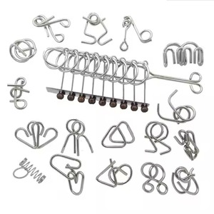 18 thách thức dây kim loại não Twister câu đố đồ chơi giáo dục cho lứa tuổi 8-13 năm 3D mở khóa lồng vào nhau - Product Image 6