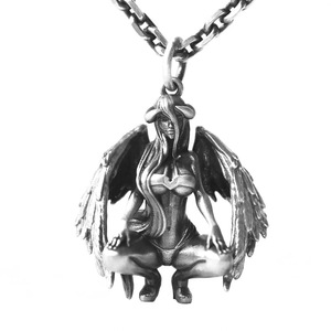 Nouveau collier pendentif Mogana, ange tombant, jeu d'animation, ailes d'ange du diable, pendentif, collier à plumes d'ange - Product Image 5