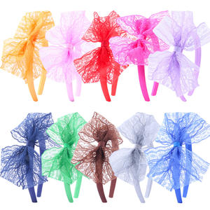 80's Neon Lace Bow <strong>Headband</strong> New Arrival Reusable Plastic for Halloween Costume Accessories No Headache <strong>80s</strong> Theme Party Hair - Product Image 1