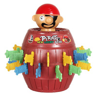 Jouet pour enfants, toupie avec tonneau de Pirate, 16/24 lames, jeu porte-bonheur, en plastique, jeux interactifs, Pop-Up, la tête, Roulette