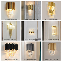 Applique murale en cristal de luxe, luminaire mural, applique de chevet, applique nordique, LED moderne, hôtel, maison, salon, lampes murales