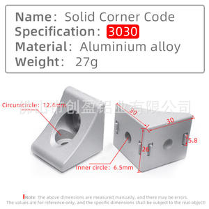 Supports d'angle en aluminium massif 3030 4040 de qualité industrielle, robustes, moulés sous pression à 90 degrés, supports moulés sous pression à 90 degrés - Product Image 3