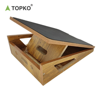 TOPKO Planche d'étirement des mollets inclinable réglable en bois de haute qualité pour l'exercice physique