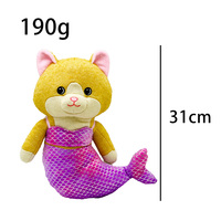 Amigurumi Peluches au crochet Chat sirène mignon Animaux en peluche Jouets Bébé Poupée Animal en peluche