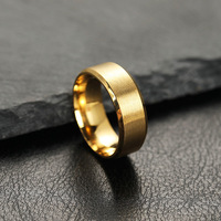 Lasergravierbare Schmuckringe für Herren, 8mm, gebürsteter Edelstahl, modisch