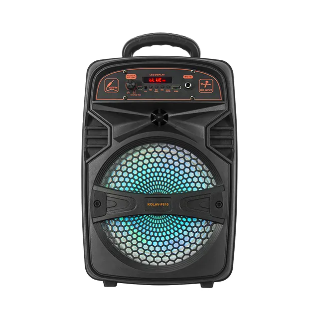 AILIANG new 8 inch active rechargeable handle speaker with colorful lights KOLAV-F810