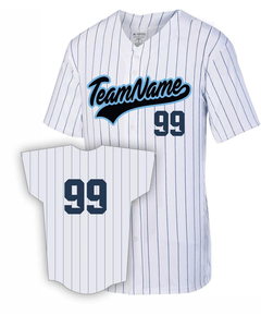 Camiseta de Béisbol Personalizada de Fábrica Tontons, con Botones, a Rayas, Uniforme de Béisbol de Liga Unión para Adultos, 100% Poliéster, Antibacteriana - Product Image 3