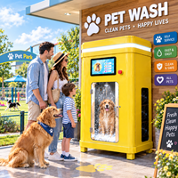 Machine à laver automatique pour animaux de compagnie, étanche, station de lavage pour chiens en libre-service avec système de gestion à distance pour une utilisation en intérieur et en extérieur