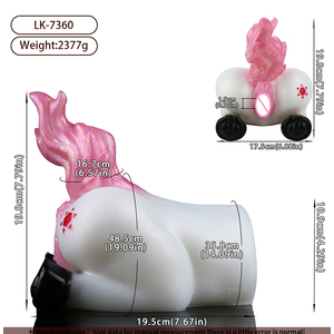 Modelo de diseño de silicona de un solo canal de gran tamaño con forma de unicornio estrella de cola rizada, criatura de fantasía, para estimulación masculina y anal. - Product Image 5