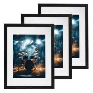 13x19 Solid Wood Eco-friendly UV Printed HD Tempered Glass Rectangular Vertical Wall Mounted Photo <b>Frame</b> Textured White - Product Image 1