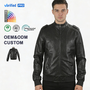 OEM-chaqueta <span class=keywords><strong>de</strong></span> cuero sintético con bolsillo para motorista para hombre, chaqueta masculina <span class=keywords><strong>de</strong></span> estilo Vintage y casual, diseño personalizado, nueva colección Primavera - Product Image 1