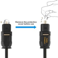 Câble audio Toslink S/PDIF en fibre optique mince de 15 pieds, blindage combiné, gaine en PVC plaqué or, CableCreation