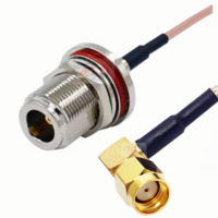 Cable coaxial RG316 con conector SMA macho a N hembra, conector de pazo con tuerca, cable de puente RF para antena de radio, 15 cm