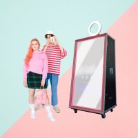2026 Miroir Photo Booth 70 pouces, Écran Publicitaire Professionnel, Miroir Magique avec Caméra et Imprimante