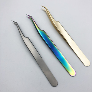 Precision curved tweezers for eyelash <b>extensions</b>, queen curler, princess curler, colored gold flower eyebrow tweezers, OEM - Product Image 4