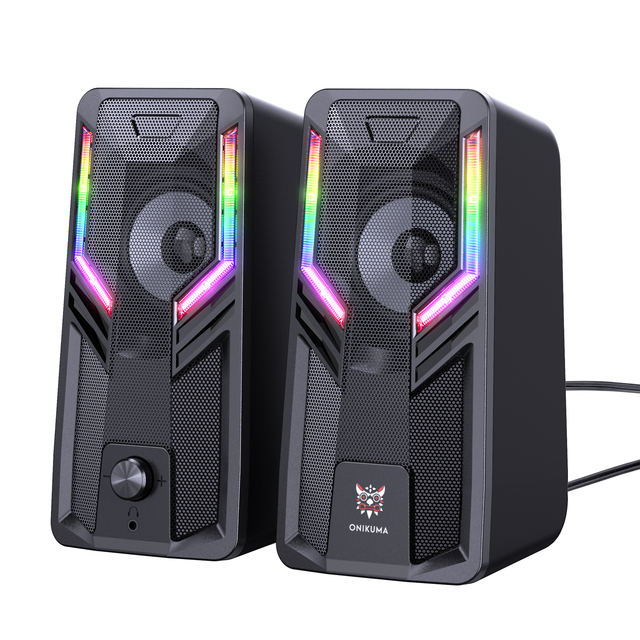 Wired Computer Speaker 2.1m Cable Gaming LED Light Mini Portable Speakers for Home Office for Gaming ONIKUMA G6