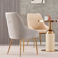 Chaise de salle à manger BST au design moderne et luxueux pour la maison, avec pieds en acier inoxydable et revêtement en cuir microfibre