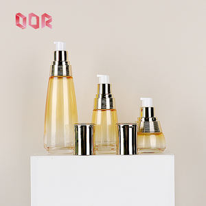 Ensemble de flacons cosmétiques de luxe ronds en verre pour toner, lotion, sérum, emballages, contenants, flacons pompe en verre pour lotion - Product Image 2